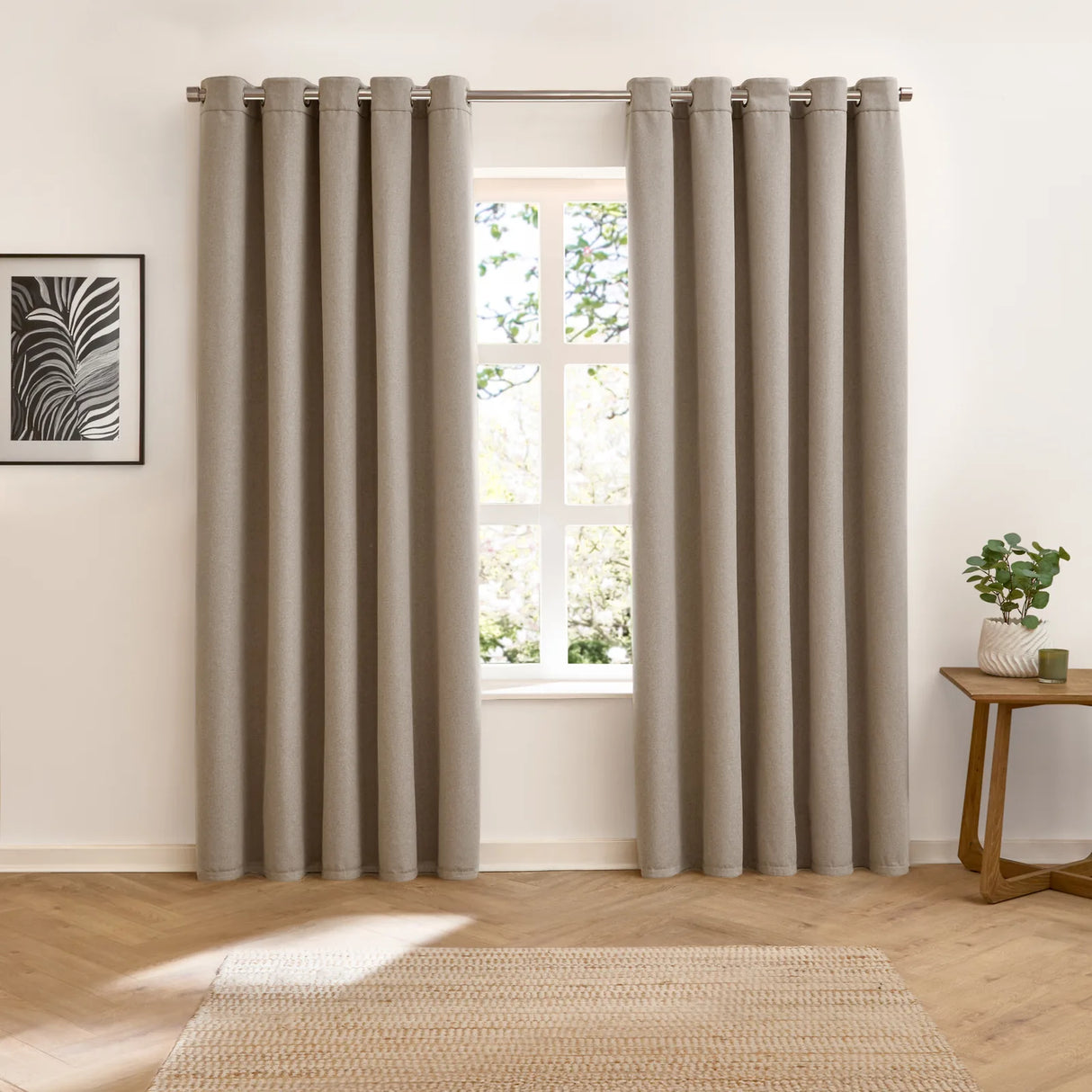 Verso Reversible Suede-look Blackout Eyelet Curtains Charcoal - image 5