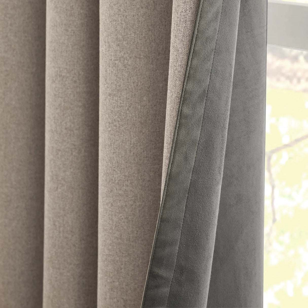 Verso Reversible Suede-look Blackout Eyelet Curtains Charcoal - image 6