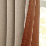 Verso Reversible Suede-look Blackout Eyelet Curtains Cinnamon - image 6