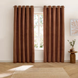 Verso Reversible Suede-look Blackout Eyelet Curtains Cinnamon - image 7