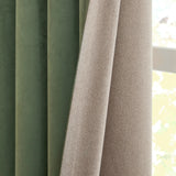 Verso Reversible Suede-look Blackout Eyelet Curtains Green - image 4