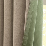 Verso Reversible Suede-look Blackout Eyelet Curtains Green - image 6