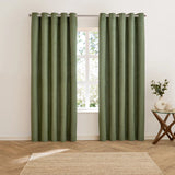 Verso Reversible Suede-look Blackout Eyelet Curtains Green - image 7