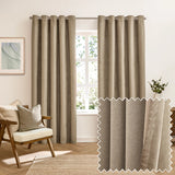 Verso Reversible Suede-look Blackout Eyelet Curtains Mocha - image 2