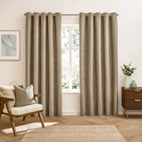 Verso Reversible Suede-look Blackout Eyelet Curtains Mocha - image 3