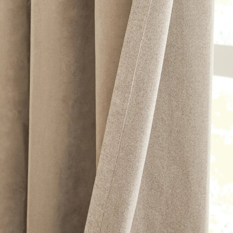 Verso Reversible Suede-look Blackout Eyelet Curtains Mocha - image 4