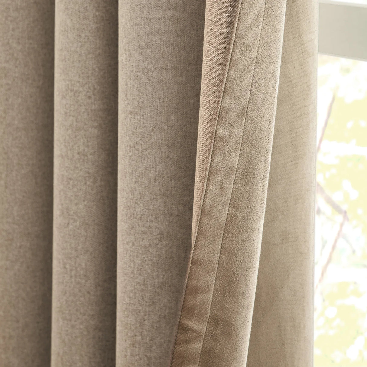 Verso Reversible Suede-look Blackout Eyelet Curtains Mocha - image 6
