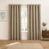 Verso Reversible Suede-look Blackout Eyelet Curtains Mocha - image 7