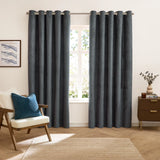 Verso Reversible Suede-look Blackout Eyelet Curtains Petrol - image 3