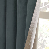 Verso Reversible Suede-look Blackout Eyelet Curtains Petrol - image 4
