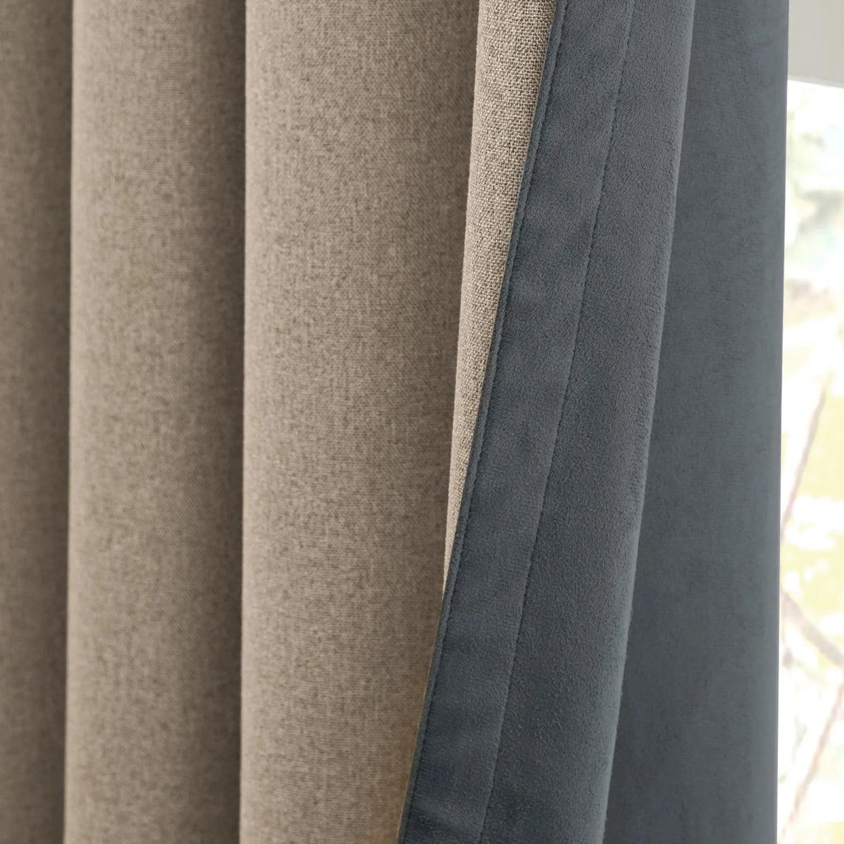 Verso Reversible Suede-look Blackout Eyelet Curtains Petrol - image 6