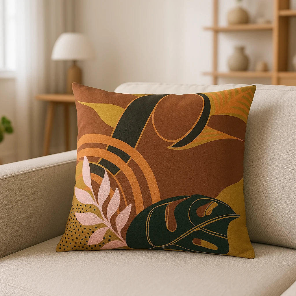 Vida Abstract Floral Cushion Cover 20" x 20" (50cm x 50cm)
