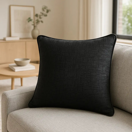 Vogue Embossed Cushion Cover 17" x 17" (43cm x 43cm) - Black