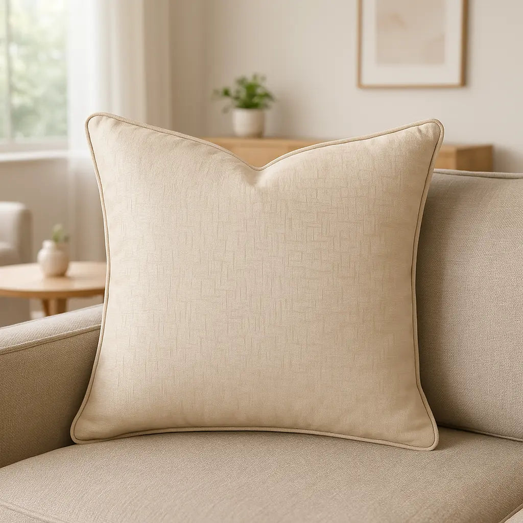 Vogue Embossed Cushion Cover 17" x 17" (43cm x 43cm) - Cream