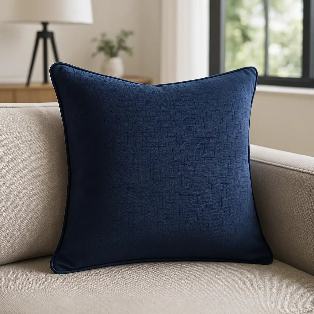 Vogue Embossed Navy Cushion Cover 43cm x 43cm