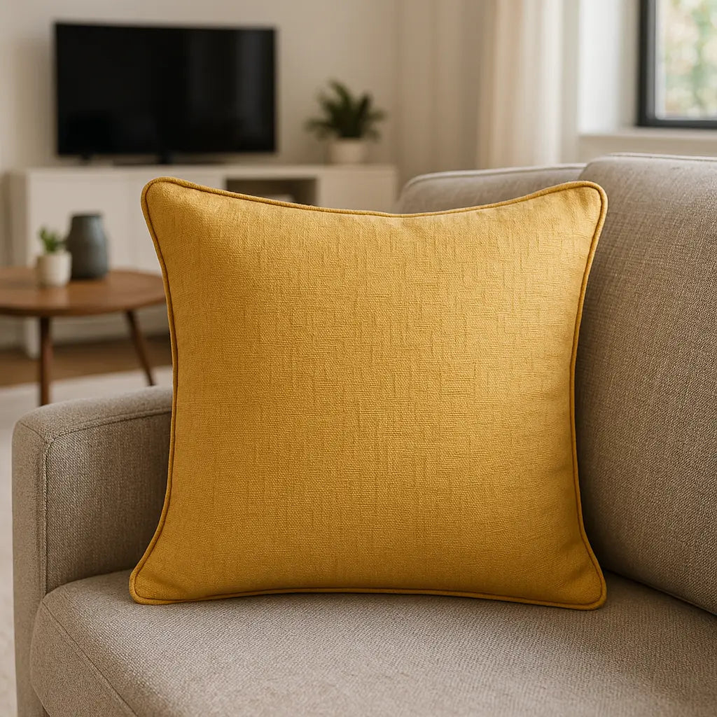 Vogue Embossed Ochre Cushion Cover 43cm x 43cm