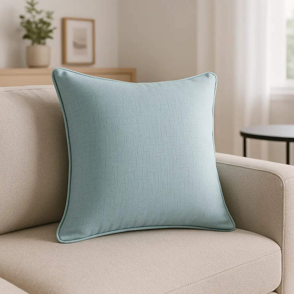 Vogue Embossed Sky Blue Cushion Cover 43cm x 43cm