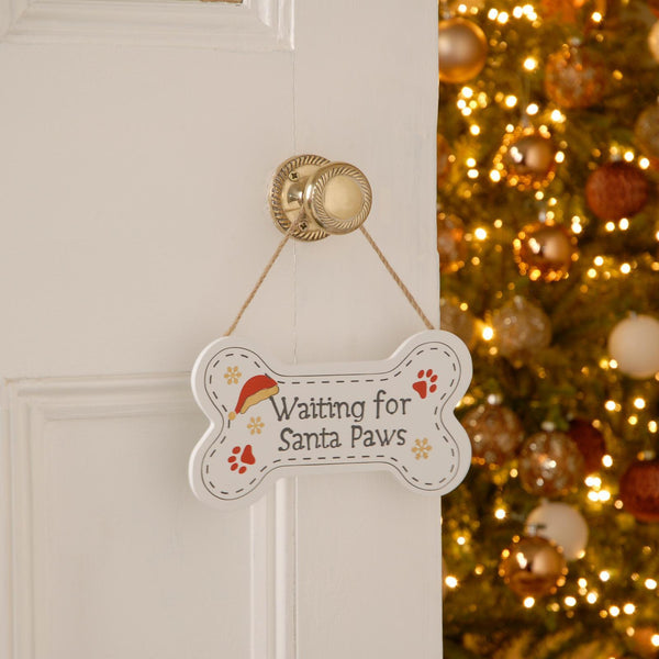 Waiting for Santa Paws Wooden Sign - Ideal