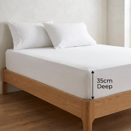 200 Thread Count Cotton 35cm Extra Deep Fitted Sheet