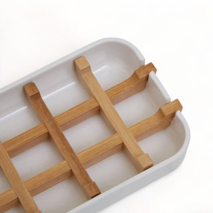 White Bamboo Soap Dish - Ideal