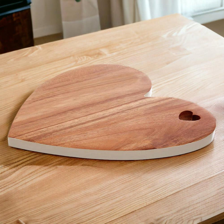 White Edge Heart Chopping Board - Ideal