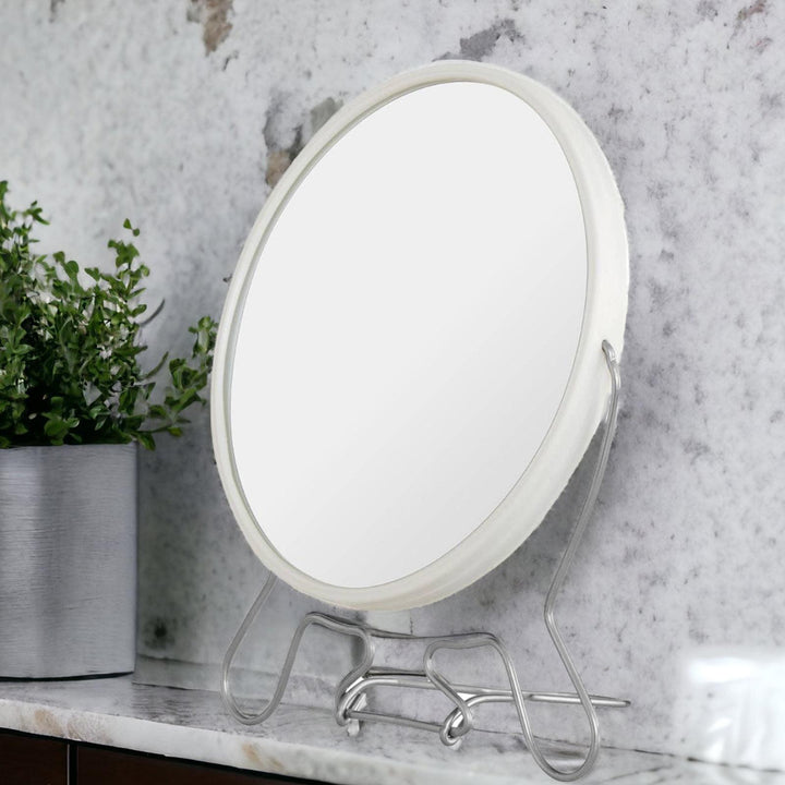 White Wire Swivel Shaving Mirror - Ideal