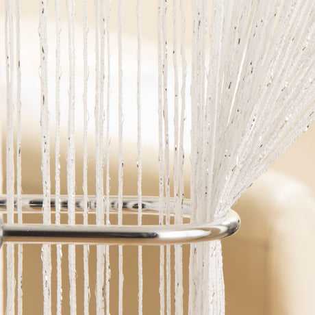 Glam String Door Curtain Panel - White