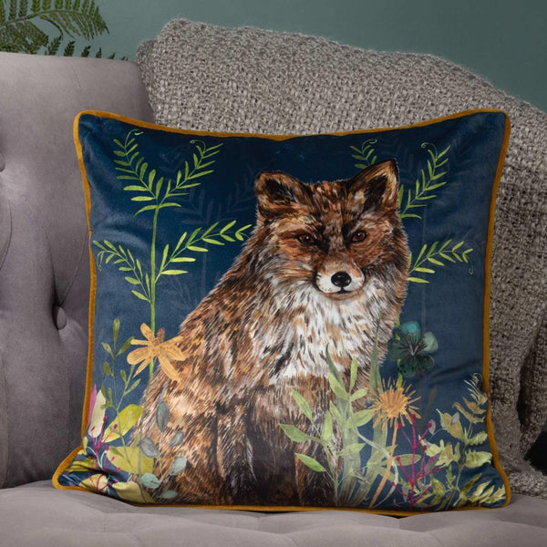 Willow Fox Midnight Velvet Cushion - Ideal