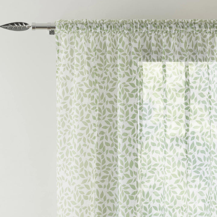 Willow Voile Curtain Panel Green - Ideal