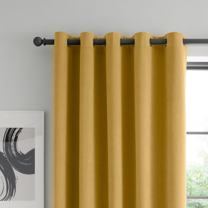 Wilson Blackout Thermal Eyelet Curtains Yellow - Ideal