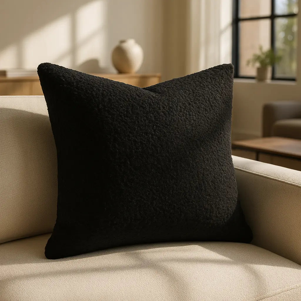 Wiltshire Boucle Charcoal Cushion Cover and Filled Cushion 45cm x 45cm
