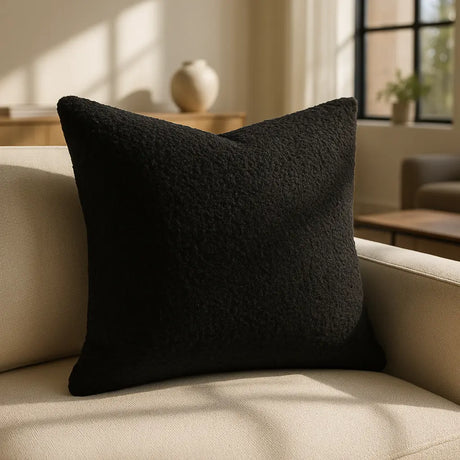 Wiltshire Boucle Cushion Cover and Filled Cushion 18" x 18" (45cm x 45cm) - Charcoal