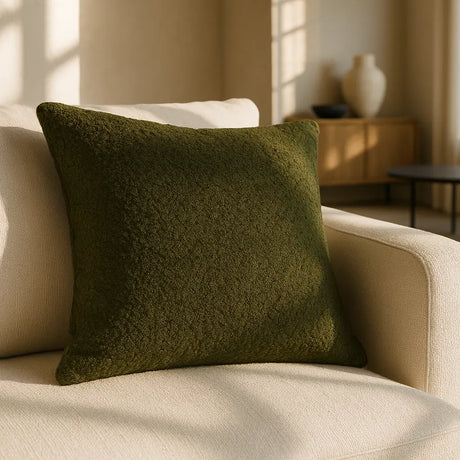 Wiltshire Boucle Cushion Cover and Filled Cushion 18" x 18" (45cm x 45cm) - Green