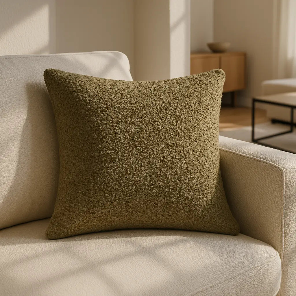 Wiltshire Boucle Mink Cushion Cover and Filled Cushion 45cm x 45cm