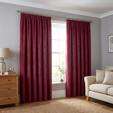 Galaxy Dim Out Woven Thermal Pencil Pleat Curtains 19
