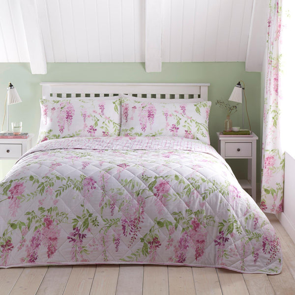 Wisteria Quilted Bedspread Pink - Ideal