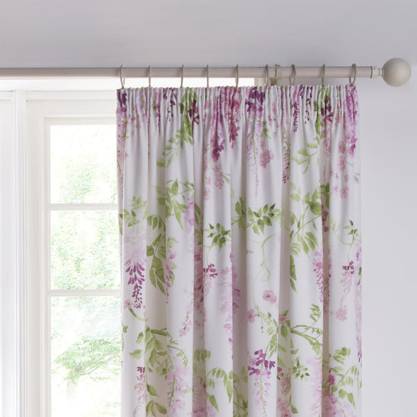 Wisteria Tape Top Curtains Pink - Ideal