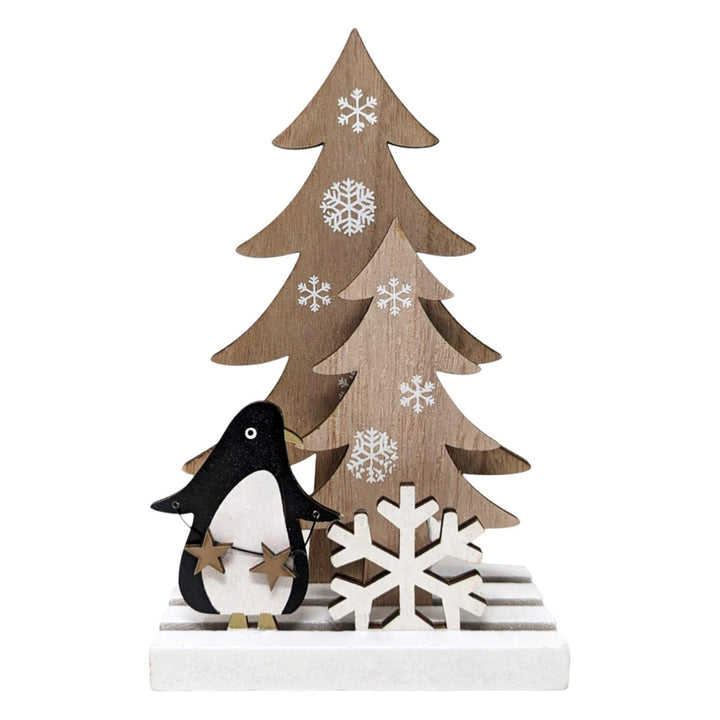 Wooden Winter Penguin Scene - Ideal