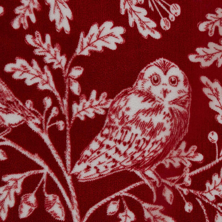 Woodland Owls Fleece Red Duvet Cover Set - Ideal