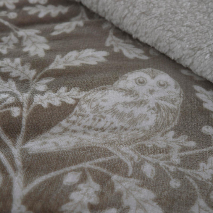 Woodland Owls Fleece Sage Duvet Cover Set - Ideal