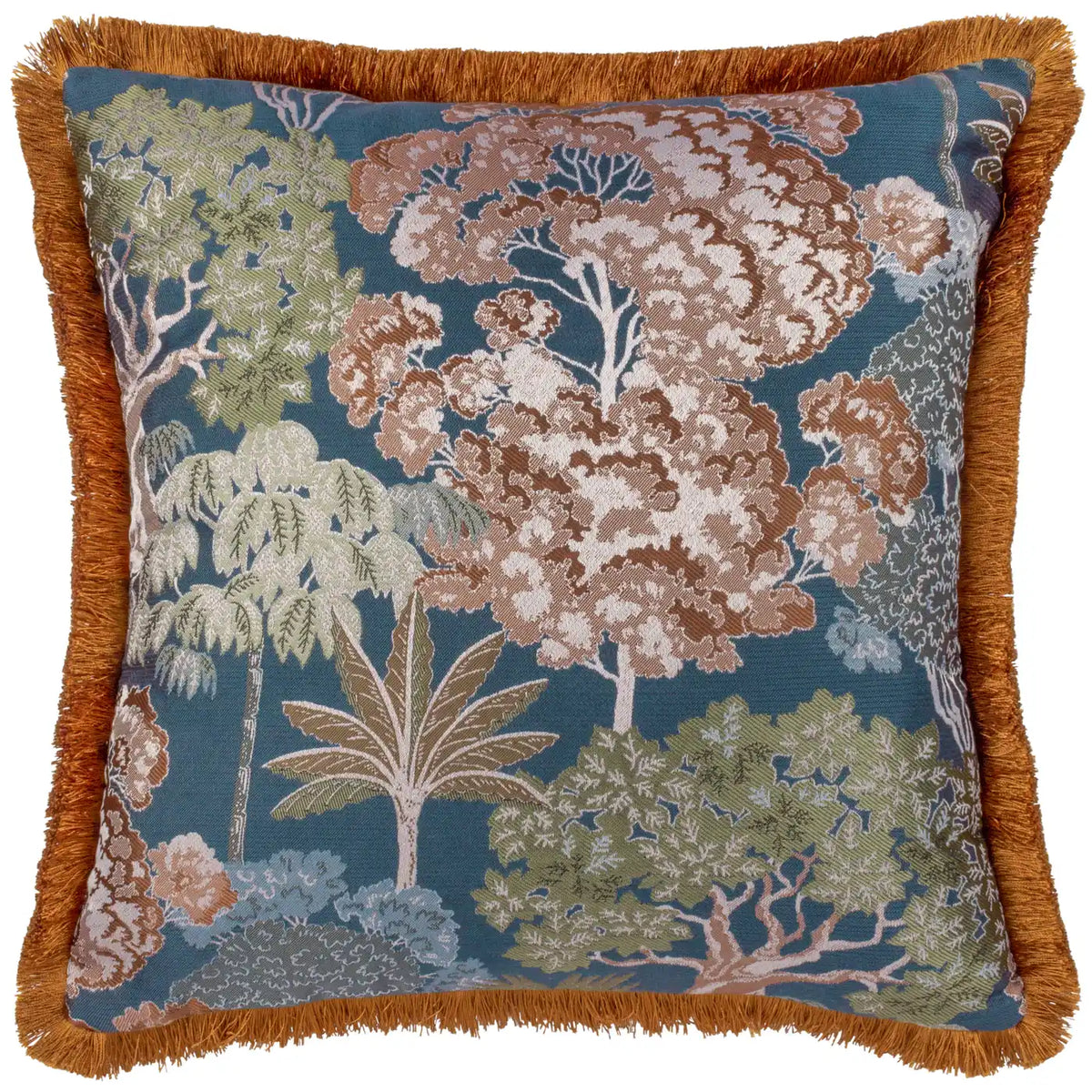 Woodlands Tapestry Velvet Navy Cushion Cover 55cm x 55cm - additional product view 1