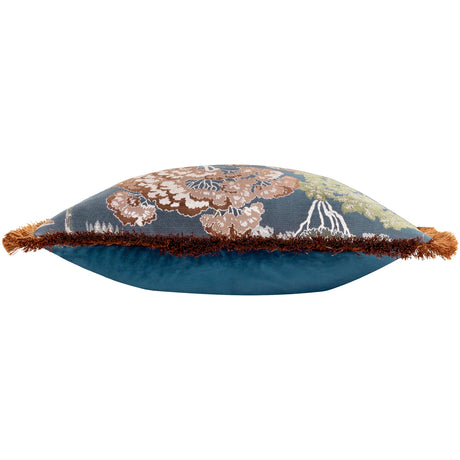 Woodlands Tapestry Velvet Navy Cushion Cover 55cm x 55cm - additional product view 3