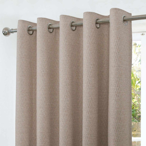 Woolacombe Blackout Eyelet Curtains Natural - Ideal
