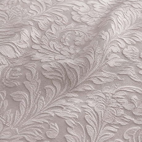 Macro close-up of the jacquard fabric on the Worcester Jacquard Silver Duvet Cover Set