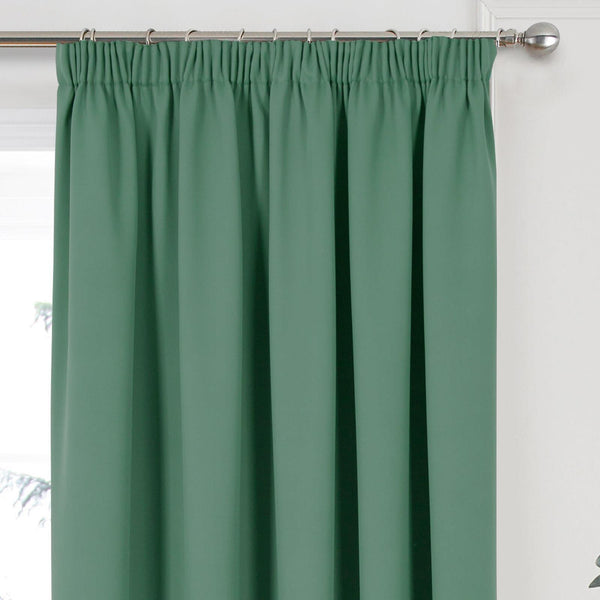 Woven Blackout Tape Top Curtains Green - Ideal