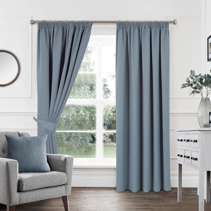 Woven Blackout Tape Top Curtains Grey - Ideal