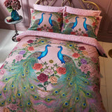 Matthew Williamson Xanadu Peacock 200 Thread Count Cotton Sateen Duvet Cover Set with Pillowcase Pink
