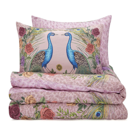 Matthew Williamson Xanadu Peacock 200 Thread Count Cotton Sateen Duvet Cover Set with Pillowcase Pink