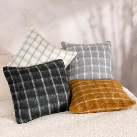 Yarrow Check Flint Grey Cushion Cover 45cm x 45cm (45cmx45cm) - additional product view 4