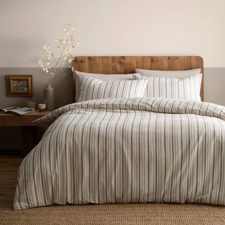 Yarn Dyed Woven 100% Cotton Duvet Cover Set - Natural